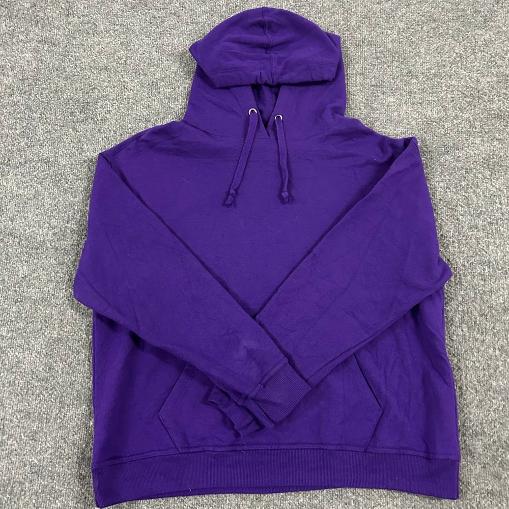 Champion Hoodie Womens Size 1X Purple Pullover Athletic Sweatshirt GF538 OSG